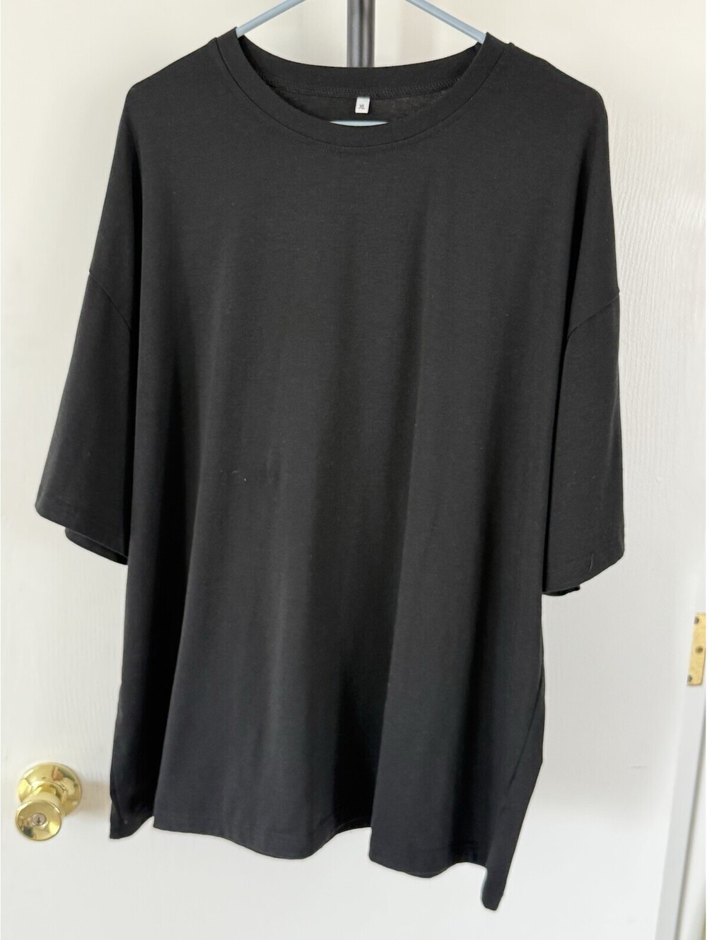 Oversized Black T Shirt Men’s XL Drop Shoulder Relaxed Fit Blank Tee